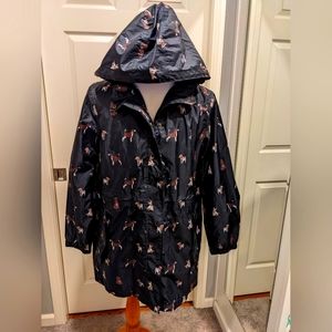 Joules Golightly Raincoat in navy dog print